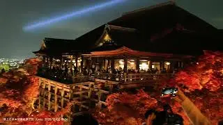 20251202 京都市東山區「清水寺​」最著名的「清水舞台​」以其懸空的結構和「不用一釘一鐵」的建築工法聞名於世，我正努力排到最前面，彷彿在青森拍蔦沼朝燒般擁擠擠，夜楓真的壯觀