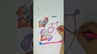Rocket 🚀 Colouring | Jumbo Crayons 🖍️ #kidscoloringvideo #kidscolouringfun #colouring #kidsvideo