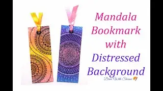 Mandala Art Bookmark/ Bookmark with Distressed Background