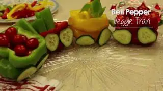 Bell Pepper Veggie Train