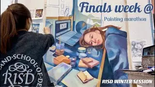 Finals week at RISD painting marathon | Wintersession vlog part 2 | PAINT WITH ME!