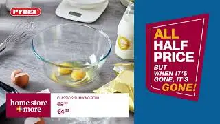 From 22/01/2026 &ndash; New this week &ndash; ALL PYREX KITCHENWARE is now ALL HALF PRICE!