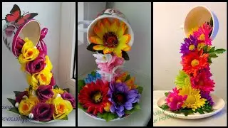 Amazing, Flying Teacup Flower Arrangements Ideas For Home Decoration |Stunning Centerpieces Ideas
