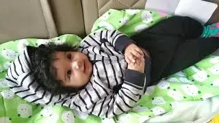 3 month baby talking her father