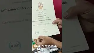 IOSH CERTIFICATE  UK. National Institute mirganj Bihar✍️ cont 7079312996.