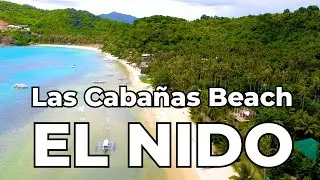 4K Drone | Beautiful Las Cabanas Beach | El Nido, The Philippines