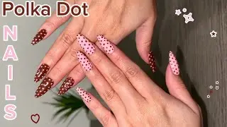 Trendy Fall Nails with Polka Dots | how to make press on nails 
