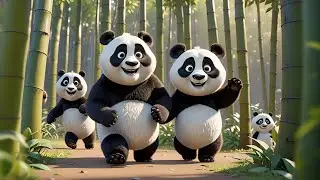 Four Chubby Pandas Wiggle and Spin | Panda Song for Kids | Fun Movement Rhyme & Preschool Learning