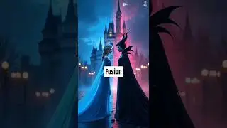 Elsa + Maleficent , Disney ai fusion hybrid #disney #ai #dreamcore #elsa #shorts #maleficent #frozen