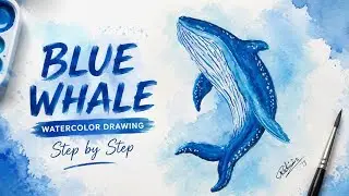 Blue Whale Watercolour Tutorial 🐋 