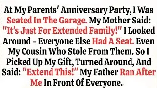 At My Parents' Anniversary Party, I Was Seated in the Garage