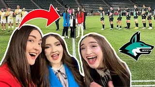 K3 Sisters Singing the National Anthem at Dallas Jackals Rugby Game (Behind the Scenes)