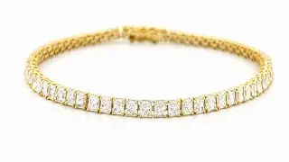 14K Gold Radiant Lab Grown Diamond Tennis Bracelet