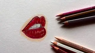 Easy lips drawing with coloured pencil | Artistani