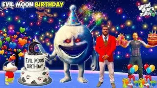 The Moon wakes up & Franklin Celebrate it's Birthday | Evil moon Birthday party In GTA 5