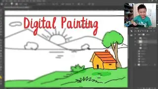 Digital Painting for Kids using Photoshop | MAPEH Arts Grade 1 | WaterColor using drawing tablet