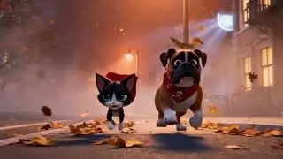 Can a Cat and Dog Survive a Haunted Night?