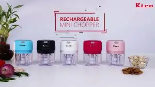 Rico Rechargeable Mini Electric Chopper, 1Touch Operation, Portable, 250 ML
