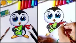 How To Draw Cute Penguin || Drawing for Children ||  Cub's Club For Kids ||