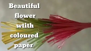 A beautiful flower making with coloured paper|| Multicolour flower || The stitching adept