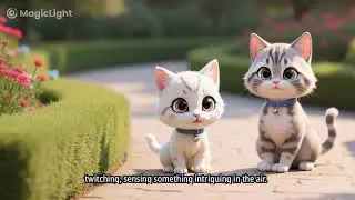 Three Adorable Angora Cats Play in the Garden #cat #funny 
