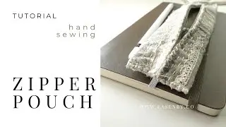 Hand sew a zipper pouch boro patchwork for notebook & iPad pens - Sewing Tutorial