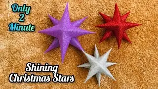 How to make christmas star|DIY|Easy Glitter paper christmas stars