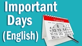 Important Days in English | Static GK for CLAT SSC Banking IBPS, SBI, RRB PO/Clerk
