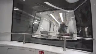 Germany, Munich Airport, Pendelzug ride from G-H gates to K-L gates, 4X escalator, 1X elevator