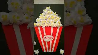 Diy popcorn🍿craft || easy to make popcorns craft with tissue paper #shorts #popcorn #craftideas