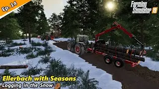 LOGGING in the SNOW| Ellerbach #14 | FS19 Timelapse