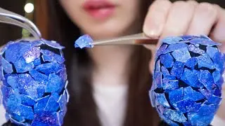 ASMR Removing Glitter Egg on the mic✨No Talking (60fps, peel off, Tweezers, scratching)