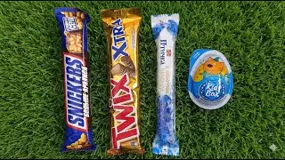 Chocolate Bar Haul Snickers Twix Kinder Joy Unboxing ASMR