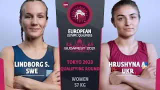 1/2 WW - 57 kg: S. LINDBORG (SWE) v. A. HRUSHYNA AKO (UKR)