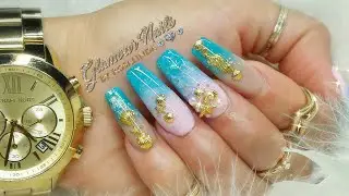 Uñas de sirena muy playeras / bajo relieve/ Summer nails. colaborativo 2017