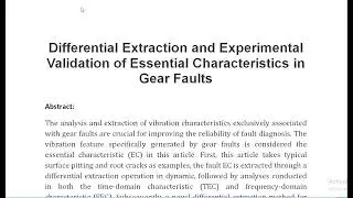 Differential Extraction and Experimental Validation of Essential Characteristics in Gear Faults