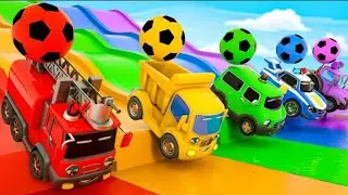 Baby shark + wheels on the Bus soceer  ball shaped wheels - baby nursery rhymes and kids songs