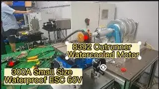 Maytech 8392 11.5KW Watercooled Motor with 300A ESC test on Dynamometer
