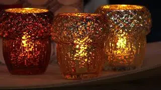 HomeWorx by Harry Slatkin Set of 3 Glass Votives with Tealights on QVC