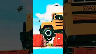 Bus &  bus Mi Truck vs Gutter speedbump Crash #gta6 #simulation  #tranding #beamng #shorts #viral