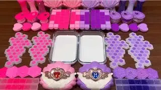 PINK vs PURPLE SEASHELL I Mixing Random into Glossy Slime I Satisfying Slime #237