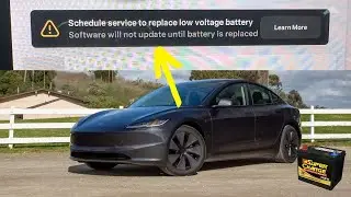 &ldquo;Schedule service to replace low voltage battery&rdquo; warning in Tesla