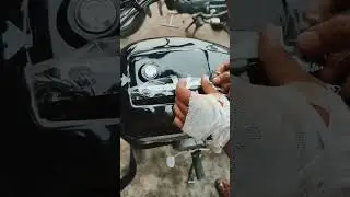 splendor modified petrol tank Ak47 logo apply #youtubeshorts #bike #modified #sticker #splendor