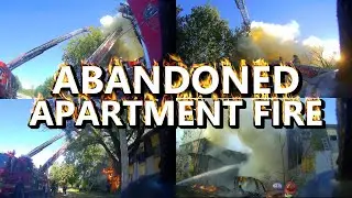 ABANDONED APARTMENTS FIRE | Kansas City Kansas Fire Department | Helmet cam footage