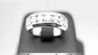 14K White Gold Mens Diamond Wedding Band 2.50 Ctw