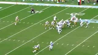 Tyler Newsome (Notre Dame) punting vs. UNC