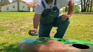 Painting a tractor