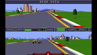 Mario Andretti Racing (Sega Mega Drive)|PAL|Single Race|Indy Car| Bayshore|Time: 5:33.16. Lap: 38.41