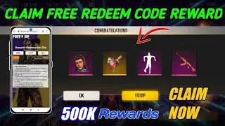 Free Fire Redeem Code Today 31 January | 500k Watching Rewards Free Fire | FF Redeem Code Today