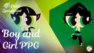 Powerpuff Girls stylle in speed paint. Boys PPG and Girl PPG